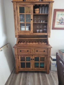 Sunny Designs Sedona Collection Dining Hutch Cabinet Oak Finish