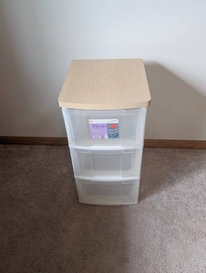 IRIS Space Pro 3-Drawer Wood Top Storage Cart NMCW-303