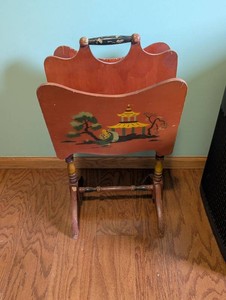 Painted Wood Magazine Rack