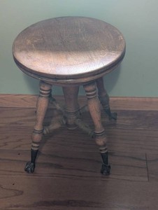 Vintage Solid Wood Stool Claw Foot Detail