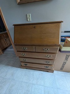Oak Secretary Desk Drop-Front Bureau
