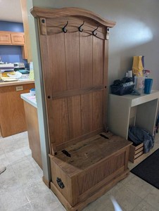 Wooden Hall Tree Storage Bench 68 X 36 X 16 in