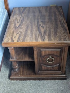 Wood Nightstand Cabinet 25.25 W X 22 D X 20.5 H