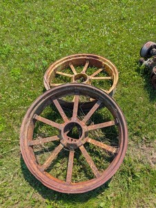 Vintage Metal Tractor Wheels (Lot of 2)