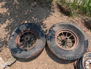 Wire-Spoke Wheels With Tires (Lot of 2)