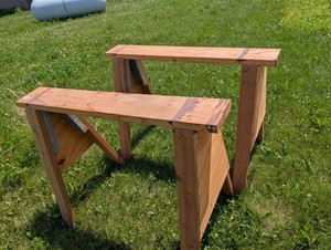 Wood Sawhorses Pair
