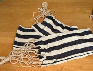 LR - Hammock With Drawstring Bag - Navy & White Striped
