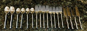K - Flatware Set - Gourmet Setting Exotique Platinum 188 China 18 Piece
