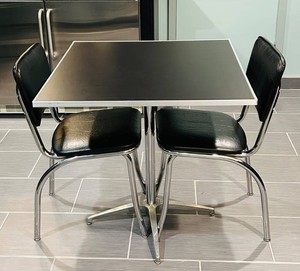 LLK - Retro Style Dining Table Set With 2 Chairs
