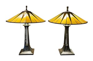 LLFR - Table Lamps - Quoizel Gotham Tiffany Style Pair