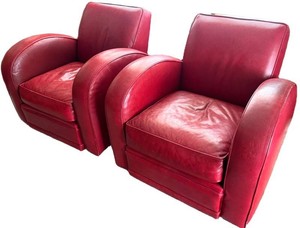 Vintage Leather Chairs - McCreary for Room & Board Art Deco (Lot of 2)