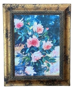 DN - Framed Watercolor Floral Print - Signed Jean Accola