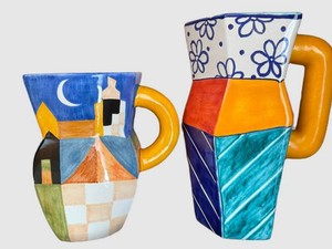 K - Ceramic Pitchers - Benlloch Espana (Lot of 2)