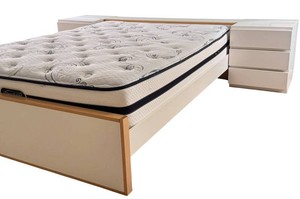MBR - Vintage Murrame Finnish Modular Bedroom Set- Queen Platform Bed with Integrated Nightstands