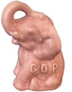 Vintage Pottery Elephant Bank McCoy G.O.P.