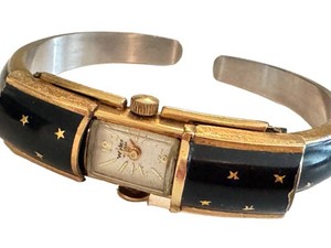 BN - Vintage Wrist Watch - Wyler Incaflex Swiss Enamel Cuff Bracelet