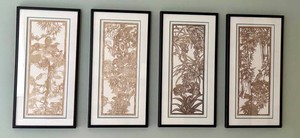 MBR - Japanese Paper Art Framed Set of 4