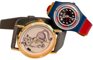 Vintage Swatch Watch and Cat Dial Pair (Lot of 2)