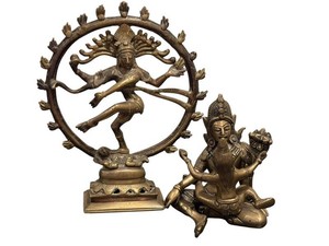 LLFR - Hindu Deity Statues - Nataraja & Yab-Yum Bronze Figures