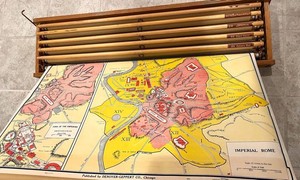 LL- Vintage Schoolroom Pulldown Maps Denoyer-Geppert Roman Empire Set
