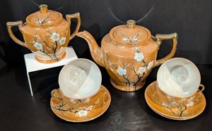 LLK - Vintage Japanese Tea Set Service for 4 Cherry Blossom