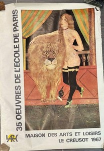 Vintage Exhibition Poster - the Lion Tamer Tsuguharu Foujita 1967