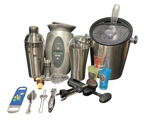 LLK - Wine Cooler & Barware Mixed Lot - Brookstone Chill Smart Wine Cooler