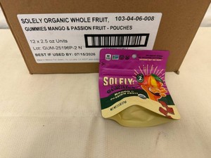 12x 2.5oz Souley Organic Whole Fruit Gummies-Mango & Passion Fruit