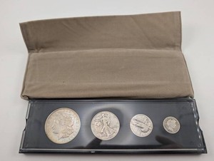 Silver Coin Collection Morgan Dollar Walking Liberty Quarter & Dime Set