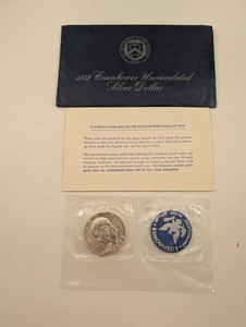 1972 Eisenhower 40% Silver Uncirculated Silver Dollar Set