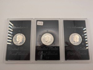 1971 Eisenhower Proof Dollar Trio in Holders
