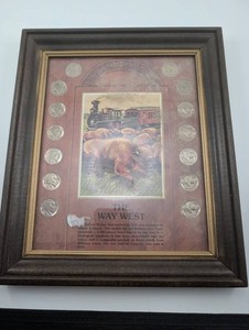 Vintage Buffalo Nickel Framed Display the Way West