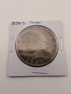 1934-S Peace Silver Dollar Toned