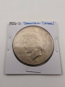 Vintage 1926-S Peace Silver Dollar