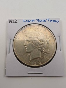 1922 Peace Silver Dollar Light Blue Toning
