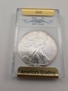 2001 American Silver Eagle SGS MS70