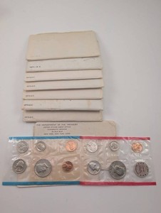 1971-1972 U.S. Mint Set Group With Bureau of the Mint Token (Lot Of 8 Proof Sets)