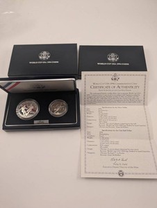 World Cup USA 1994 Proof Coin Set Silver Dollar & Half Dollar