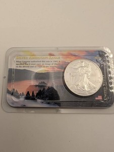 2001 Silver American Eagle 1 Oz Coin in Littleton Holder