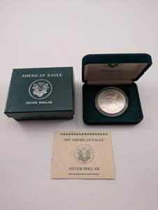 1997 American Eagle Silver Dollar With Box & Certificate