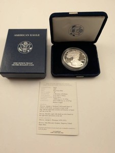2005 Silver American Eagle Proof One Ounce Coin With Box