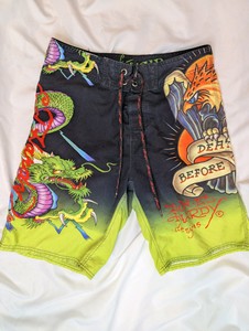 Ed Hardy by Christian Audigier Board Shorts, Mens size 33