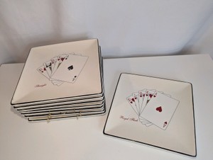 Vintage American Atelier Casino Royale square dessert plates set