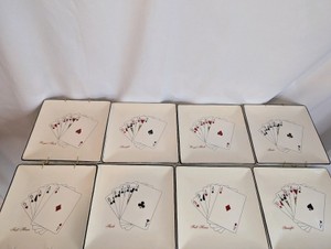 Vintage American Atelier "Casino Royale" square dessert plates set