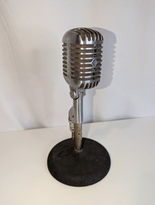 Vintage Shure 55 series microphone, often called a Fatboy or Unidyne model-Missing cords, not tested