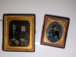 Antique daguerreotype or ambrotype photographs from the mid-1800s (2)
