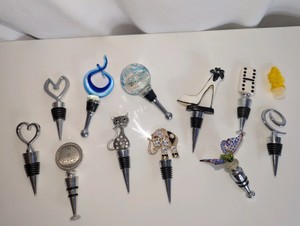 Collection of 12 Decorative Wine Bottle Stoppers