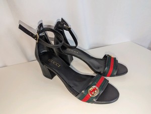 Black GG pattern Logo Sandals size 40- Unauthenticated