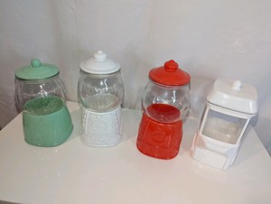 Collection of Cookie Jars (4)- Popcorn cart and Gumball Theme