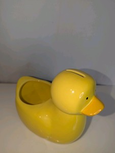 Edible Arrangements Ceramic Duck Flower Planter and Piggy Bank Combo